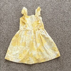 GAP Yellow Floral Ruffle Strap Dress